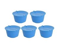 AMONIDA Set di Capsule di caffè Riutilizzabili da 50 Ml con Misurino per Macchine da caffè, Perfette per la Casa e il Bar (BLUE)