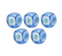 AMONIDA Set di Dadi Mahjong da 5 Pezzi per la Direzione del per Giochi da Tavolo e Intrattenimento - Dadi in Plastica Resistente Est Sud-ovest Nord, Leggeri e Portatili (Blu trasparente)