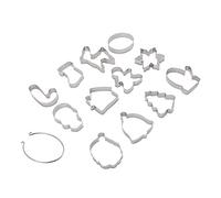 AMONIDA Set di Formine per Biscotti Natalizi da 12 Pezzi, in Acciaio Inossidabile Durevole, a Sgancio Rapido, per Bambini Che Cucinano Durante le Vacanze
