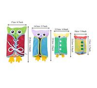 AMONIDA Set di Giocattoli di Peluche a Forma di Gufo per L'educazione All'apprendimento Precoce 4 Pezzi Design Carino Impara a Vestire le abilità per Bambini in età Prescolare