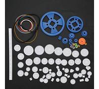 AMONIDA Set di Ingranaggi per Robot Fai-da-Te da 80 Pezzi Ingranaggi in Plastica di Alta qualità e Accessori per Progetti Scientifici e Creazione di Giocattoli