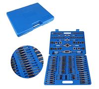 AMONIDA Set di Maschi e Matrici, Kit di Utensili per Filettatura Metrica in Acciaio Al Carbonio da 110 Pezzi 70 Maschi 35 Matrici 5 Chiavi Regolabili Set di Strumenti Meccanici