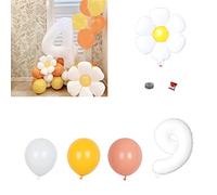 AMONIDA Set di Palloncini Margherita Elegante Decorazione Riutilizzabile per Feste per Baby Shower, Matrimoni, Compleanni con Palloncini in Pellicola di Alluminio da 10". (#2)