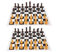AMONIDA Set di Pezzi degli Scacchi 2 Set Leggeri e Portatili per Giochi All'aperto e Campeggio Perfetti per Tutte le età Plastica 24,5 X 25 Cm