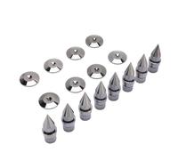 AMONIDA Set di Punte per Altoparlanti in Rame 8 Pezzi, Punte di Isolamento per Altoparlanti con Tappetino per per per Amplificatore Subwoofer Giradischi Registratore CD Lettore DVD Argento