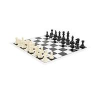 AMONIDA Set di Scacchi Medievali in Plastica da 32 Pezzi, Gioco di Scacchi Standard Internazionale con Scatola di Immagazzinaggio, per la Caffetteria della Scuola, Viaggio a Casa, Interazione