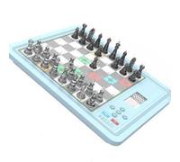 AMONIDA Set di Scacchi per Computer Ad Alta Tecnologia con Coaching e 18 Livelli di Gioco, Gioco da Tavolo Magnetico e Portatile per Principianti Ed Esperti (BLUE)
