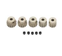 AMONIDA Set Pignone da 0,6 M, Ingranaggio Motore con Foro in Lega di Alluminio da 3,175 Mm, Kit Ingranaggi a 5 Viti con Opzioni di Denti Multipli, Ideale per Cingolato SCX10 1/8 e 1/10