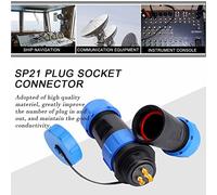 AMONIDA SP21 Connettore Presa per Presa Aeronautica Impermeabile per Lampade da Esterno 2/3/4/5/7/9/12pin IP68 Resistente Nylon PA66 (3 Pin)