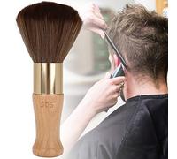 AMONIDA Spazzola Parrucchiere, Spazzola per Pulizia Capelli, per Styling Fibra Morbida per Bambini Manico Curvo in Legno con Design a Ventaglio a Tubo Dorato Elettrolitico, Ideale per Spolverino per