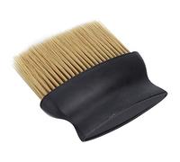 AMONIDA Spazzola per Spolverare il Collo e il Viso, Spazzola in Legno per la Pulizia dei Capelli del Salone, per Barbiere, Collo, Strumento per Parrucchiere, Manico Nero, per Capelli Gialla, 4,2 X