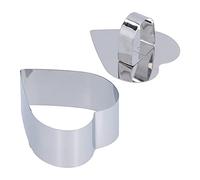 AMONIDA Stampo per Anello per Mousse in Acciaio Inossidabile Durevole Taglierina per Torta per Dessert e Insalate Altezza 1,6 Pollici (cuore)