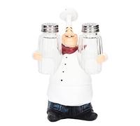 AMONIDA Statuetta da Chef per Sale e, Divertente Contenitore Decorativo per Spezie, Elegante Decorazione per la Cucina di Casa, Realizzata in Resina Resistente, 3 unità