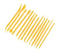 AMONIDA Strumento per Modellare L'argilla per Modellare la Ceramica per la Decorazione di Torte, Set di Plastica Fai-da-te da 14 Pezzi per Tutte le Forme, Rosa/rosa Rossa/giallo, 4,7 Pollici (YELLOW)