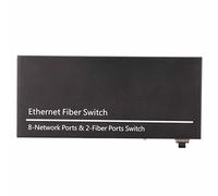 AMONIDA Switch in Fibra Gigabit Ethernet, Convertitore Multimediale in Fibra Ethernet Porta di Rete RJ45 1 Porta Ottica 8 Porta Elettrica con Indicatore LED per Rete (Spina UE)