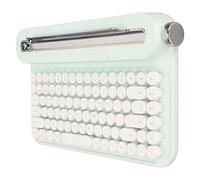 AMONIDA Tastiera Bluetooth Vintage Tastiera per Macchina da Scrivere Tasti Rotondi Tasti Compatti 86 Universali con Supporto Integrato per Smartphone (Menta Verde)