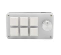 AMONIDA Tastiera Meccanica Macro a 6 Tasti con una Sola Mano, Mini Tastiera da Gioco Programmabile con 1 Manopola, Tutti i Tasti Personalizzabili per (WHITE)