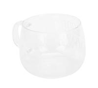AMONIDA Tazza da caffè in Vetro Borosilicato Trasparente per Bevande Calde e Fredde, Ideale per la Casa e le Caffetterie, Regalo per Tutte le occasioni. (Modello bianco)