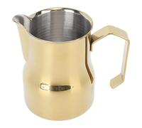 AMONIDA Tazza Montalatte da 350 Ml con Beccuccio a Becco D'aquila Schiuma Perfetta Nelle Caffetterie e in Casa Materiale in Acciaio Inossidabile 304 (GOLD)