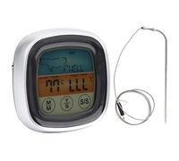 AMONIDA Termometro Digitale per Carne, Touch Screen Sensibile con Display Retroilluminato e Allarme Timer, Sonda Pieghevole per Barbecue, Cottura Al Forno, Affumicatura, Preparazione della Birra