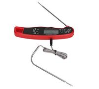 AMONIDA Termometro per Barbecue Display LCD a Doppia Sonda Termometro Digitale per Carne Facile da Riporre per Casalinga e Barbecue con Sonda Wireless (rosso)