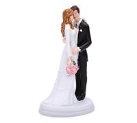 AMONIDA Topper per Torta per Sposi, Statuetta Romantica per Coppia Che Si Bacia, Decorazione per Anniversario di Matrimonio con Base Piatta, Ideale per un Posizionamento Stabile Sugli Scaffali dei