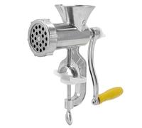 AMONIDA Tritacarne Manuale Lega di Alluminio Argento, Salsiccia Compatto per Domestica, Ideale per Manzo e Maiale, Include 1 Tubo per Riempimento di Carne