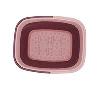 AMONIDA Vasca per Pediluvi Portatile in Silicone per Pediluvi per Uso Domestico e da Campeggio, Altezza Spiegata 23 Cm (PINK)
