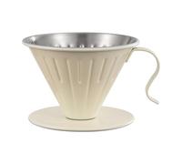 AMONIDA Versare Sopra il caffè Dripper Cono in Acciaio Inossidabile Premium Easy Brew per Home Office Camping 2-3 Tazze (Beige L)