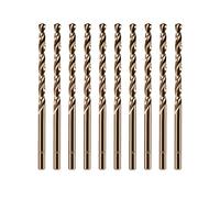 amoolo Punte da trapano in cobalto da 9/64" (10 pezzi), M35 HSS in metallo jobber lunghezza Twist Drill Bit Set per metallo duro, acciaio inossidabile
