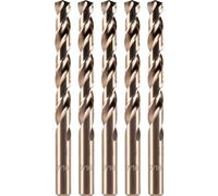 amoolo Set di punte da trapano in metallo cobalto da 7/16" (5 pezzi), M35 HSS per metallo duro, acciaio inossidabile, scatola da 5 pezzi