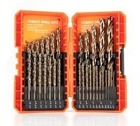 amoolo Set di punte per trapano in cobalto (1/16 "-1/2", 31 pezzi), M35 HSS per acciaio, acciaio inossidabile, metallo duro, ghisa, plastica e legno