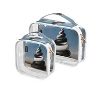 Amooorous 2 Pack Black and White Snake Merry Christmas Tree chiaro decorativo mens toilette borsa da viaggio TSA approvato trasparente trucco borsa da viaggio Airport Airline Compliant Bolsa de