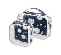 Amooorous 2 Pack Cartoon Carino Orso Bianco chiaro decorativo appeso borsa da toilette TSA approvato borse cosmetiche impermeabili per le donne rasatura essenziale Bolsa de almacenamiento, Orso bianco