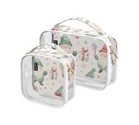 Amooorous 2 Pack Cartoon Cute Christmas Nwarfs chiaro decorativo borse da toilette per viaggiare TSA approvato portatile grandi borse cosmetiche per le donne viaggio essenziale de maquillaje para,