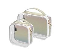 Amooorous 2 Pack Fantasy Sunrise chiaro decorativo appeso borsa da toilette TSA approvato impermeabile cosmetici borse da viaggio per le donne Aeroporto Compagnia aerea Compliant de maquillaje para,