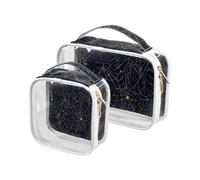 Amooorous 2 Pack Halloween Nero Web chiaro decorativo borsa da viaggio articoli da toeletta TSA approvato borse multifunzionali per le donne Kit da barba da uomo maquillaje, Web nero di Halloween, 1