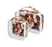 Amooorous 2 Pack Maschere Giapponesi Horror chiaro decorativo mens toilette borsa da viaggio TSA approvato impermeabile piccola borsa cosmetica viaggio essenziale de maquillaje para, Maschere