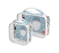 Amooorous 2 pezzi di cartoni animati americani simpatici nani natalizi trasparenti cosmetici decorativi per donne viaggiatori approvati TSA riutilizzabili trasparenti, Cartone animato americano carino