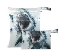 Amooorous 3D Hole White Wall Animal pesce mare a prova di disordine borse costume da bagno 2 Pack elementi essenziali da viaggio per bambino con maniglie per yoga, pannolini per bambini