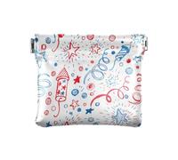 Amooorous 4 luglio American Independence Day PU Leather Small Coin Purse Fancy Pocket Purse Makeup Bag per donna ragazza, 4 luglio giorno dell'indipendenza americana, 1 size