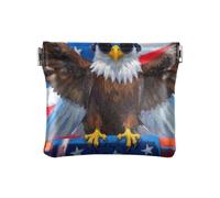 Amooorous 4 ° luglio Giorno dell'Indipendenza Marrone Uccello Donna In Pelle Portamonete Impermeabile Mini Card Holder Portafoglio per le Donne, 4 luglio Giorno dell'Indipendenza Uccello bruno, 1 size