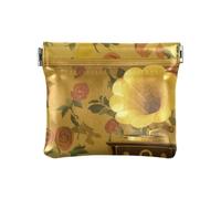 Amooorous 90s Retro Memories Gramophone Giallo Donna Piccolo Portamonete in Pelle Unico Gioielli Organizer per Uomo Donna Viaggio, 90s retro ricordi grammofono giallo, 1 size