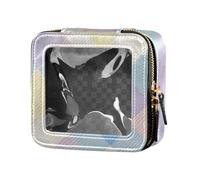 Amooorous A Closeup Of Gingham Pattern Cute Makeup Bag Clear Toiletry Bag Cosmetic Organizer Case for Flying, Un primo piano di motivo a quadretti, 1 size