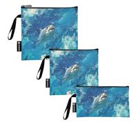 Amooorous A Shark in A Blue Ocean. Confezione da 3 sacchetti riutilizzabili per bambini impermeabili per pannolini organizzati per amici del campeggio e attrezzatura