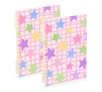 Amooorous A5 formato carino cartone animato blu elefanti quaderni per la scuola 8 3 "x 5 7 pollici copertina rigida forniture scolastiche per college 60 fogli viaggio e scrittura 2 pack