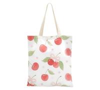 Amooorous Acquerello Rosso Cherry Bow Tote Borsa di Tela con manici Riutilizzabili Tote Bags Canvas Shopping Bags per Amico Bolsa de lona