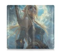 Amooorous Archers Gioco Anime Ragazza Blu Pelle Auto Registrazione Assicurazione & ID Card Holder Glove Box Organizzare per le carte, Documento Essenziale Licenza di Guida, Arcieri gioco anime ragazza