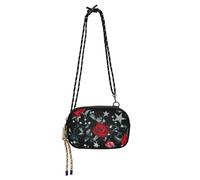 Amooorous Argento Stelle Rose Rosse Nero Crossbody Borse per le Donne Pratico con Slot per Carte di Credito Sacchetto Del Telefono Cellulare Go shopping bolsa de mano para mujer elegante