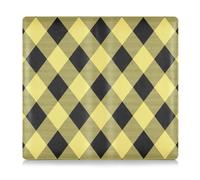Amooorous Argyle Buffalo Plaid Tartan Scozia Giallo Nero Premium Pelle Assicurazione auto e porta carta di immatricolazione Prefect Car Essentials Portafoglio per ID, patente di guida, contatto chiave